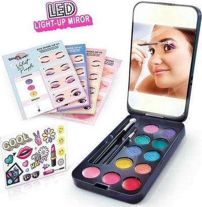 Set make up për fëmijë Style 4 Ever OFG260, pasqyrë LED, 16 aksesorë, blu e errët