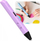 Стилолапис 3D MyFirst Pen Artist, 6 бои на филамент, дигитален екран, виолетов