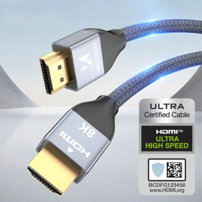 Kabllo HDMI Wozinsky WHDMI-20, 2m, HDMI 2.1, ngjyrë argjendi