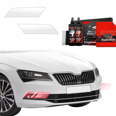Заштитна фолија за фарови Grizz Skoda Superb 3 Combi, 2in1, 2015-2019, транспарентна