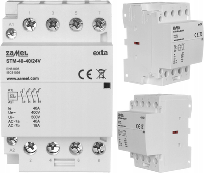 Kontaktor instalimi Zamel STM-40-40/24V, 4-pol, 40A, 24V