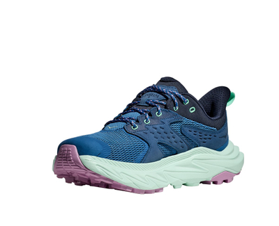 Atlete hiking HOKA Anacapa 2 Low GTX për femra, Vibram Megagrip, rezistente ndaj ujit, gri blu