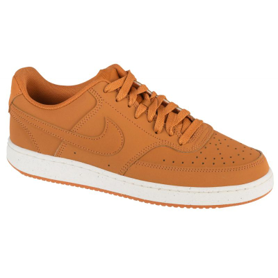 Патики Nike Court Vision Low, кожа, гумен ѓон, бела боја на жито