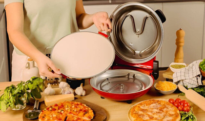 Furrë pice Cecotec Fun Pizza&Co Mamma Mia, diametër 32 cm, elektrike, e kuqe