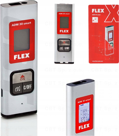 Matës distance me lazer Flex ADM 30 Smart, 30 m, ±3 mm, argjent