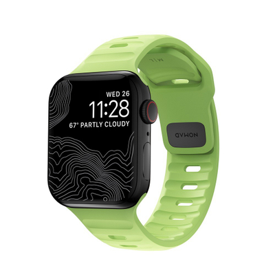 Rrip sportiv Glow 2.0 për Apple Watch, 41mm 42mm, gome FKM, i zi