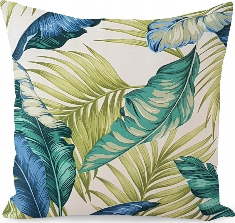 Jastëkmbulesë dekorative Tropical Leaves, 40x40 cm, poliester, jeshile turkeze