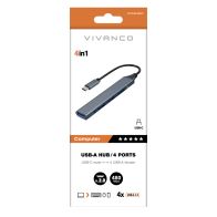 Konvertues Vivanco, 4-në-1, 4xUSB-A, i kaltër