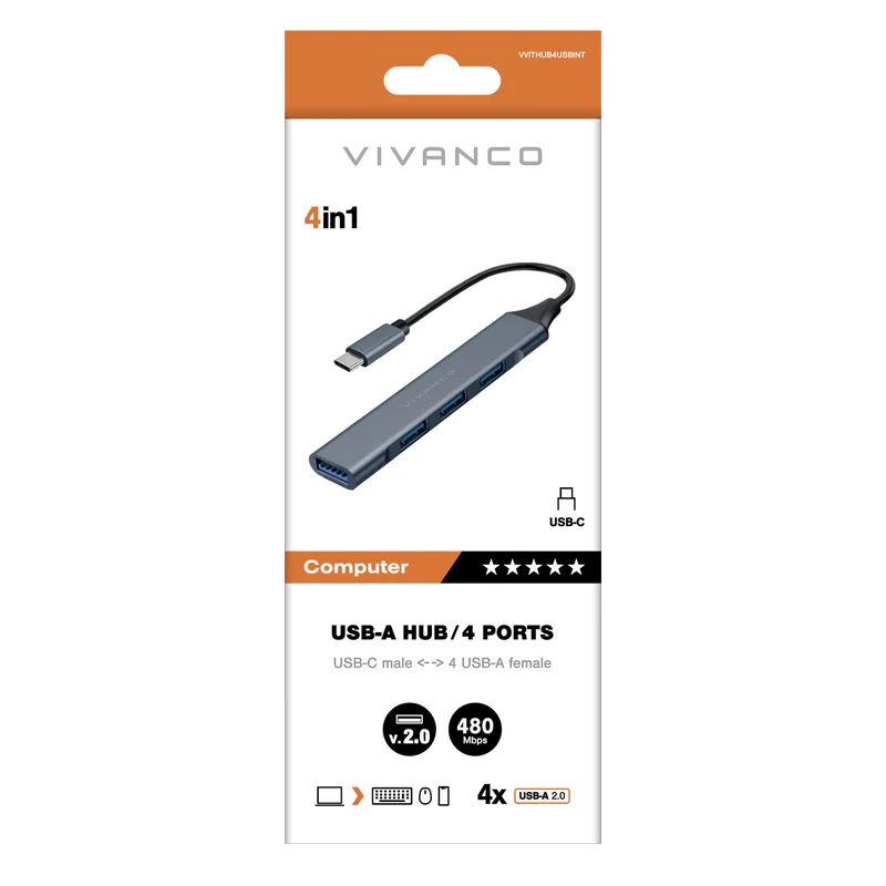 Konvertues Vivanco, 4-në-1, 4xUSB-A, i kaltër