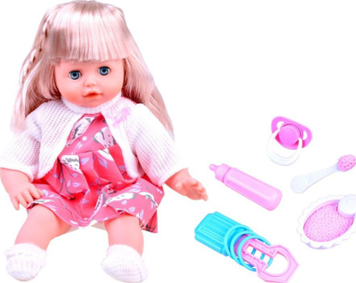 Kukull interaktive Baby Doll Bonnie, 36cm, me tinguj dhe gjesende, rozë