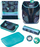 Set çantë shkolle Herlitz SoftLight Plus Bloomy Birds, 5 copë, poliestër, blu navy edhe turkeze