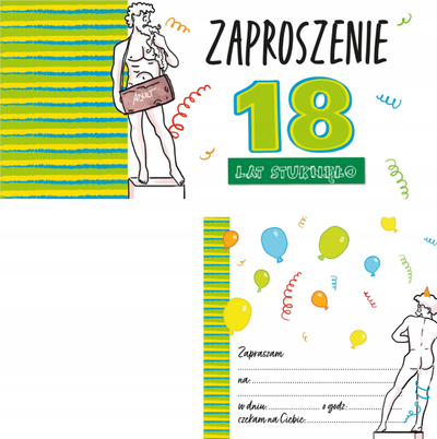 Ftesa ditëlindjeje për djalë, 18 vjet, set 5 copë, me zarfe