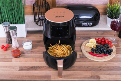Fritezë ajri Linbox Air Fryer 4.5L, 1400W, e kuqe