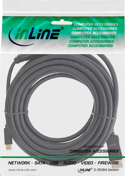Kabllo InLine USB Type C në DisplayPort, 4K 60Hz, 7.5m, e zezë