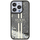 Mbulesë telefoni Guess Liquid Glitter Gold Stripes për iPhone 15 Pro, hard case, transparente me shkëlqim, e zezë