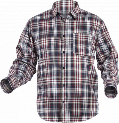 Këmishë pune HOGERT Iller, me mëngë të gjata, masë 2XL, me kuadrate blu navy edhe të kuqe