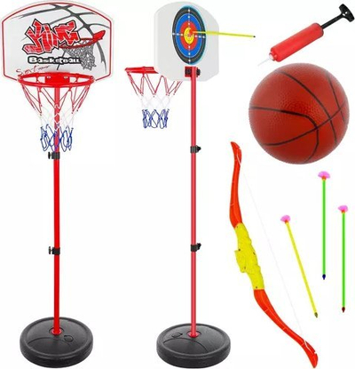 Set loje basketbolli dhe qitjeje, me lartësi që ndryshohet, për kalamaj