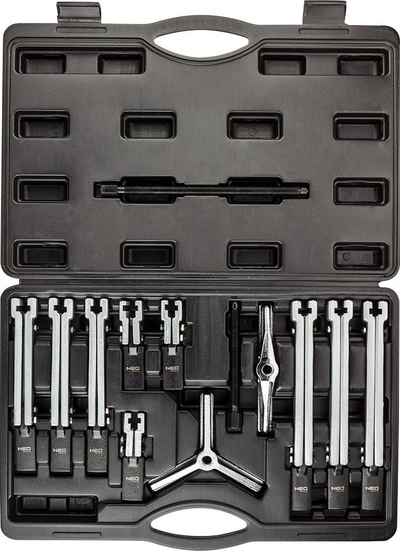 Set nxjerrësish NEO TOOLS 11-848, diametër 35-130mm, me valixhe, ngjyrë e zezë