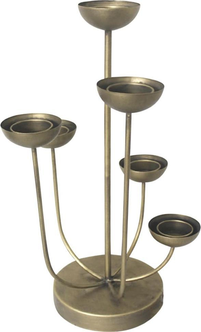 Mbajtëse qirinjsh Lesli Living Mira, 45.5 cm, metal, ngjyrë ari