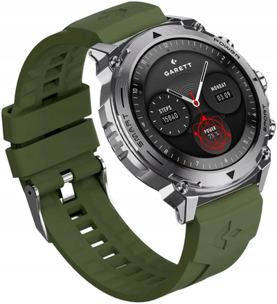 Smartwatch Garett Atom, ekran AMOLED, rrip metalik, grafit