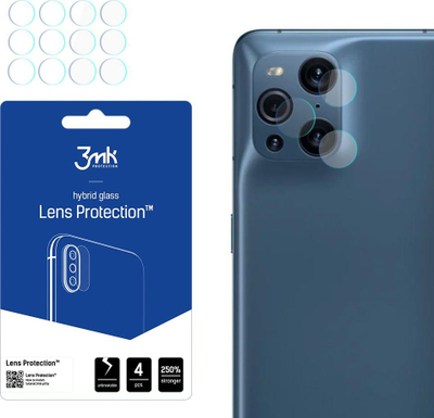 Xham mbrojtës kamere 3MK Lens Protection Strong për Oppo Find X3 Pro 5G, hibrid, transparent