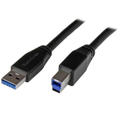 Kabllo USB 3.0 StarTech, 5m, USB-A në USB-B, e zezë