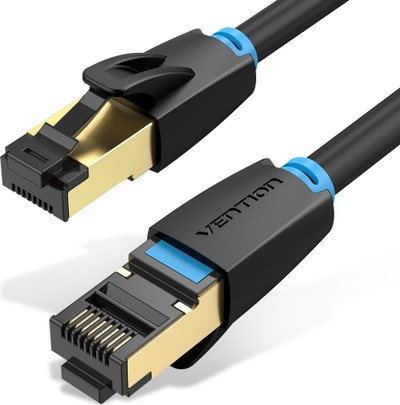 Kabllo rrjeti Vention RJ45 CAT8, 40 Gbps, 2000 MHz, e zezë