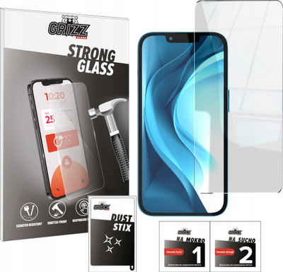 Xham mbrojtës GrizzGlass StrongGlass për iPhone 14 Plus / 15 Plus, xham i fortë i temperuar, i tejdukshëm