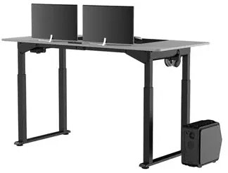 Tavolinë gaming ULTRADESK UPLIFT, 160 x 116 x 75 cm, rregullim lartësie, e bardhë e zezë