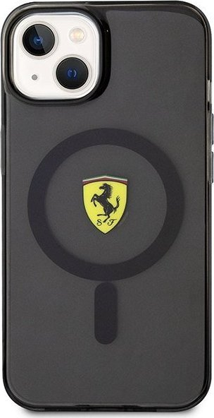 Маска за телефон Ferrari Translucent MagSafe, за iPhone 14 Plus, проѕирна, црна