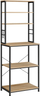Raft kuzhine Oskar Sonoma KKS024B11, 60x40x167cm, me 4 rafte, dru sonoma dhe metal i zi