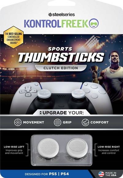 Kape thumbsticks KONTROL FREEK Sports për PS5, set, Clutch, të bardha