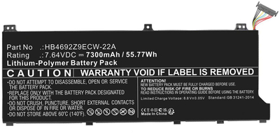 Bateri laptopi LMP HB4692Z9ECW-22A, 55.77Wh 7300mAh, Li-Polymer, e zezë