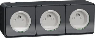 Prizë trefishe Schneider Electric Mureva Styl MUR36037, 2P+PE, IP55, antracit