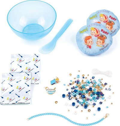 Set lodrash Make It Real Kellogg's Rice Krispies, kit byzylykësh DIY, 4 byzylykë, shumëngjyrësh