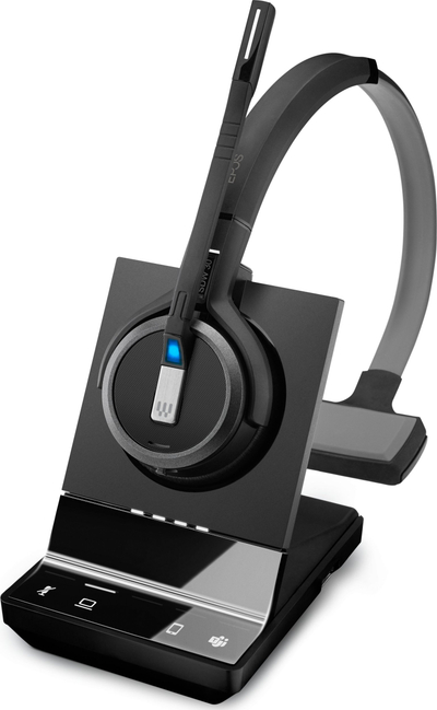 Kufje mono EPOS Impact SDW 5033T, wireless DECT, me bazë karikimi, ngjyrë e zezë