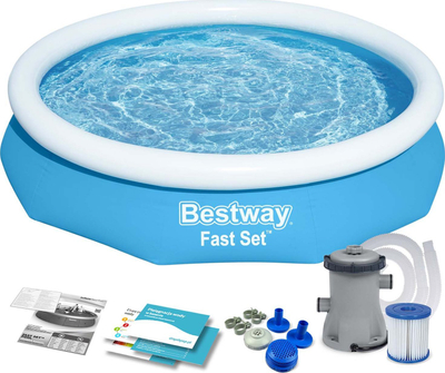 Pishinë Bestway Fast Set 305x66 cm, 3200L, blu