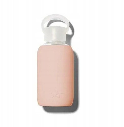 Шише за вода BKR Teeny Smooth Jet, 250 ml, стакло со силиконски капак, црно