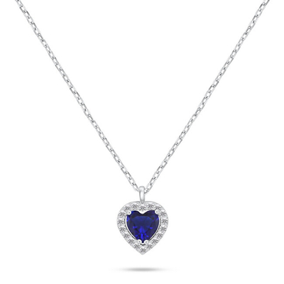 Qafore Brilio Silver me Zemër Argjendi me Zirkon Blu NCL158WB