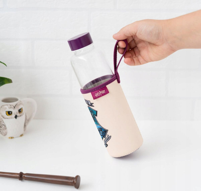 Shishe uji Harry Potter Glass Bottle, qelq borosilikat, 500ml, me mbështjellës neopreni