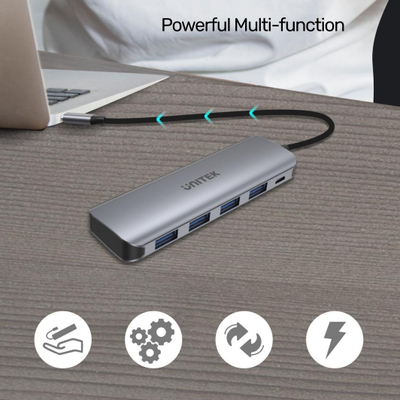 USB HUB Unitek A 3.0 (H1107A), 5 GB, e hirtë