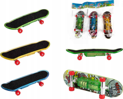 Lodër mini skateboard Fingerboard, 10 cm, me rrota plastike, shumëngjyrëshe