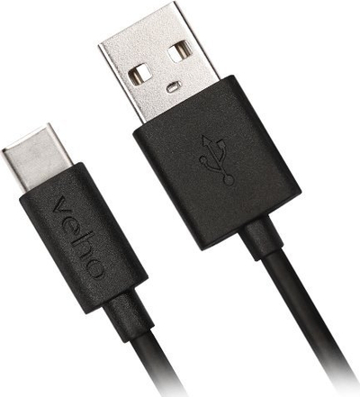 Kабел USB Veho VCL-003-C-1M, USB-A во USB-C, 1 m, црн