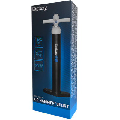Pompe dore Bestway Air Hammer 62227, me manometër, me zorrë fleksibile, e zezë