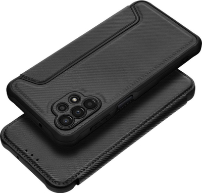 Këllëf librë Futera Razor për Samsung Galaxy A13, efekt karboni, me xhep për kartë, i zi