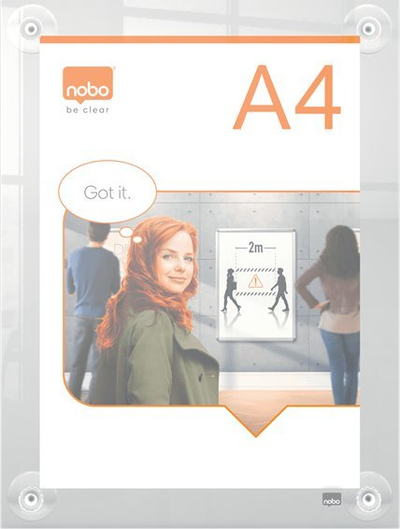 Kornizë muri Nobo Premium Plus, A4, akrilik transparent, e tejdukshme