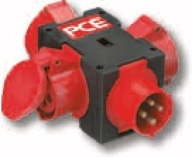 Kuti shpërndarëse portative PCE PIESZYCE 9430006W, 3x16A 4P, IP44, e kuqe