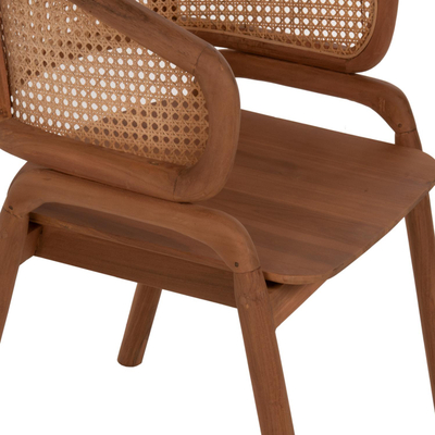 Karrige druri teak & kornizë rattan natyral 57×62×83 cm (HM9402.01)