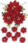 Zbukurim me lule letre Poinsettia, set me 11 copë, me shkëlqim, të kuqe