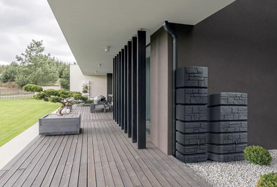 Rezervuar uji shiu Prosperplast Tower Stone, 500L, plastik, antracit